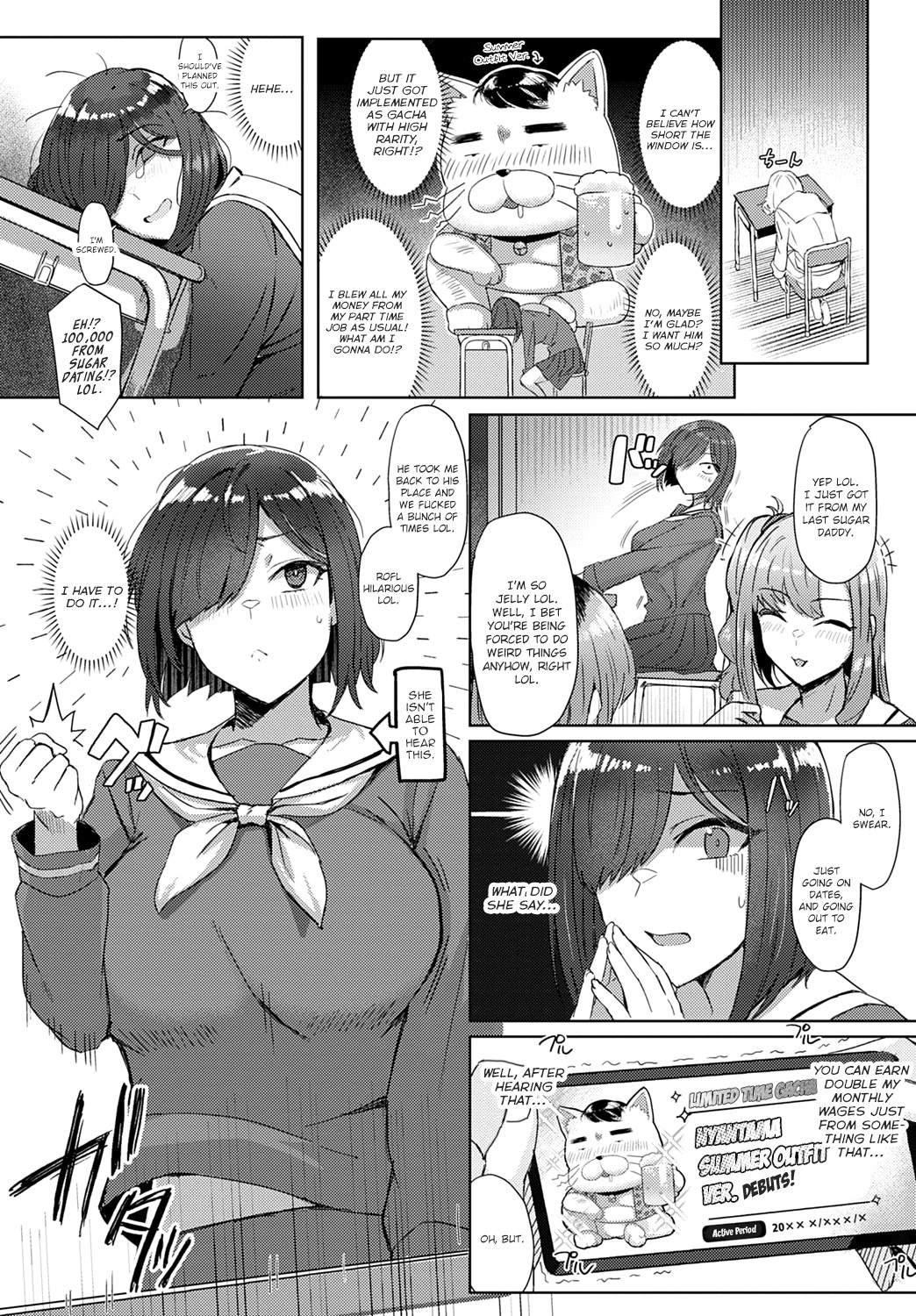 Hentai Manga Comic-Yo, Hitomi-chan Says She's Doing Sugar Dating to Roll Her Favorite Character-Read-2
